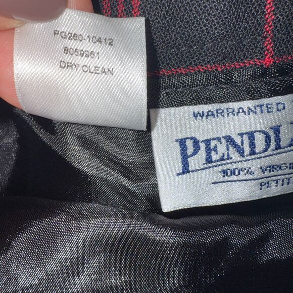 Vintage Pendleton Wool Plaid Midi Skirt - Black/Red 10 - Picture 5 of 5